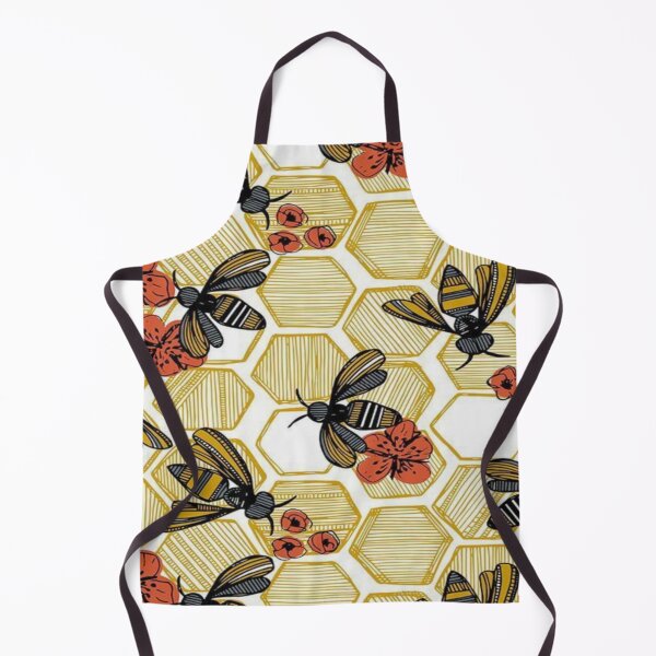 Item preview, Golden honeycomb bee buzz pattern designed and sold by NivyasArtistry.
