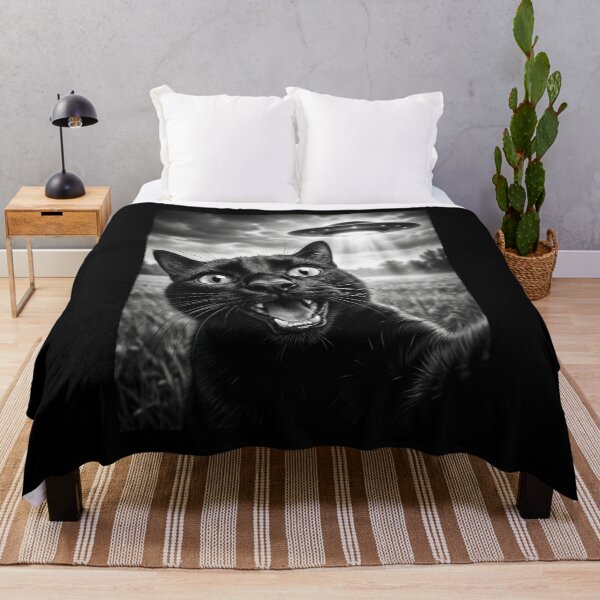 Item preview, Vintage Black Cat UFO Alien Animal Lover designed and sold by TerryConnells.