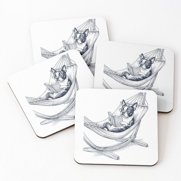 Item preview, Vintage Boston Terrier Reading Book Summer Hammock Dog Lover designed and sold by DoodleTortle.