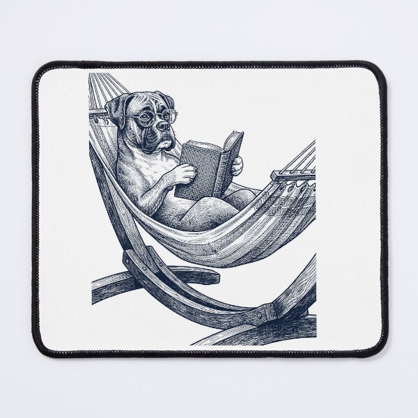 Item preview, Vintage Boxer Dog Reading Book Summer Hammock Dog Lover designed and sold by DoodleTortle.