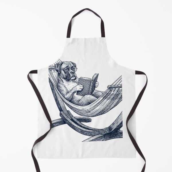 Item preview, Vintage Boxer Dog Reading Book Summer Hammock Dog Lover designed and sold by DoodleTortle.