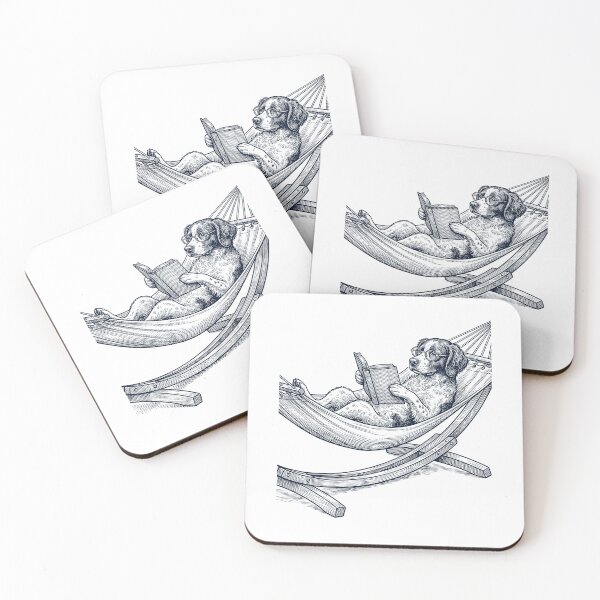Item preview, Vintage Brittany Reading Book Summer Hammock Dog Lover designed and sold by DoodleTortle.