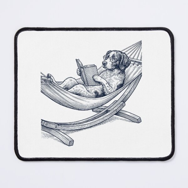 Item preview, Vintage Brittany Reading Book Summer Hammock Dog Lover designed and sold by DoodleTortle.