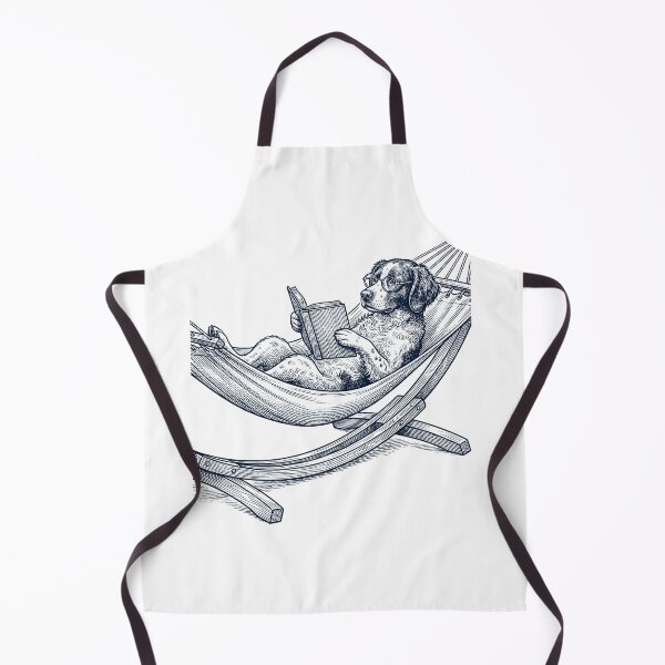 Item preview, Vintage Brittany Reading Book Summer Hammock Dog Lover designed and sold by DoodleTortle.