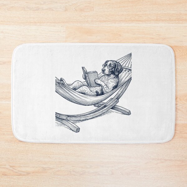 Item preview, Vintage Brittany Reading Book Summer Hammock Dog Lover designed and sold by DoodleTortle.