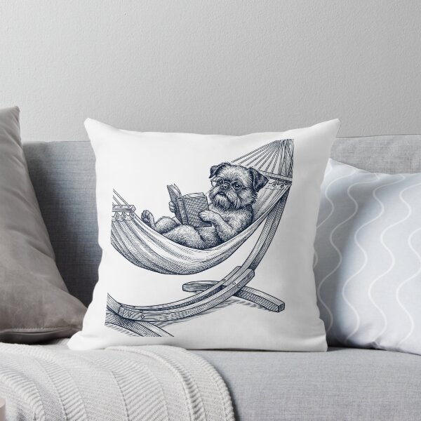 Item preview, Vintage Brussels Griffon Reading Book Summer Hammock Dog Lover designed and sold by DoodleTortle.