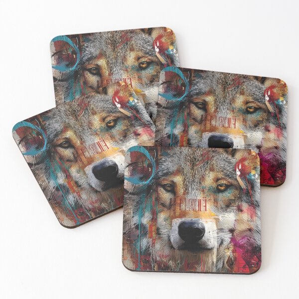 Item preview, Wolf collage street art grunge designed and sold by drizzd.