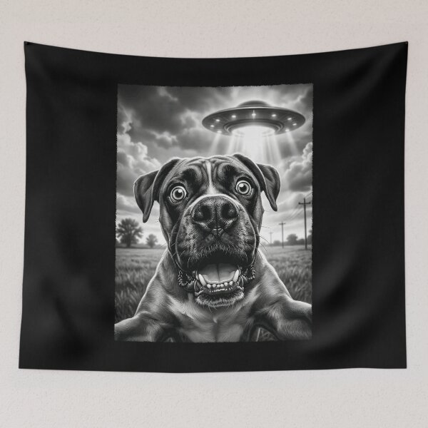Item preview, Vintage Boxer Dog UFO Alien Dog Mom Dad Lover designed and sold by TerryConnells.
