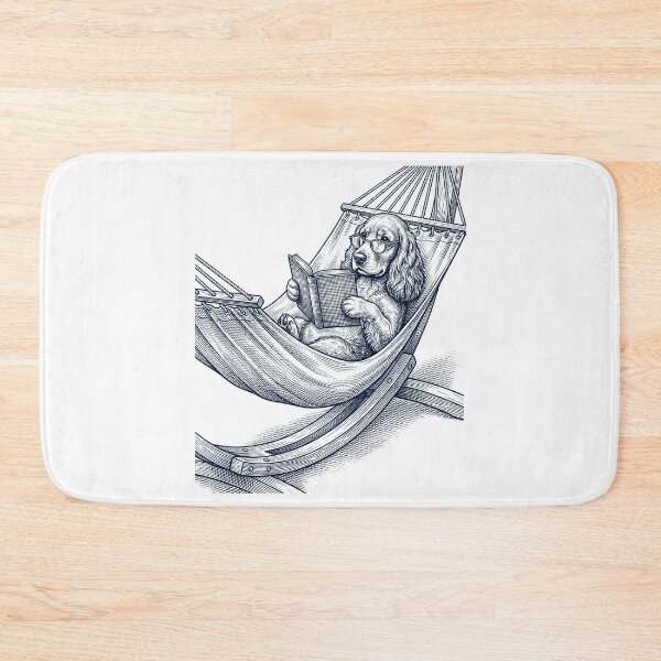 Item preview, Vintage Cocker Spaniel Reading Book Summer Hammock Dog Lover designed and sold by DoodleTortle.