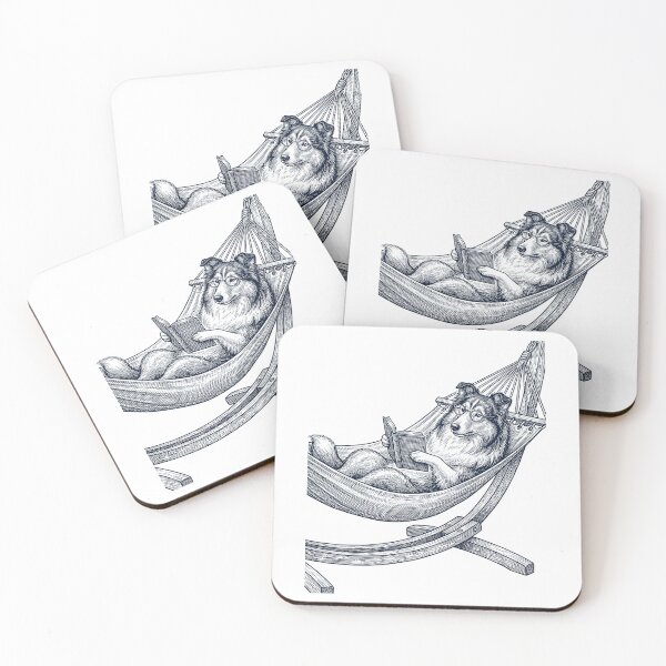 Item preview, Vintage Collie Reading Book Summer Hammock Dog Lover designed and sold by DoodleTortle.