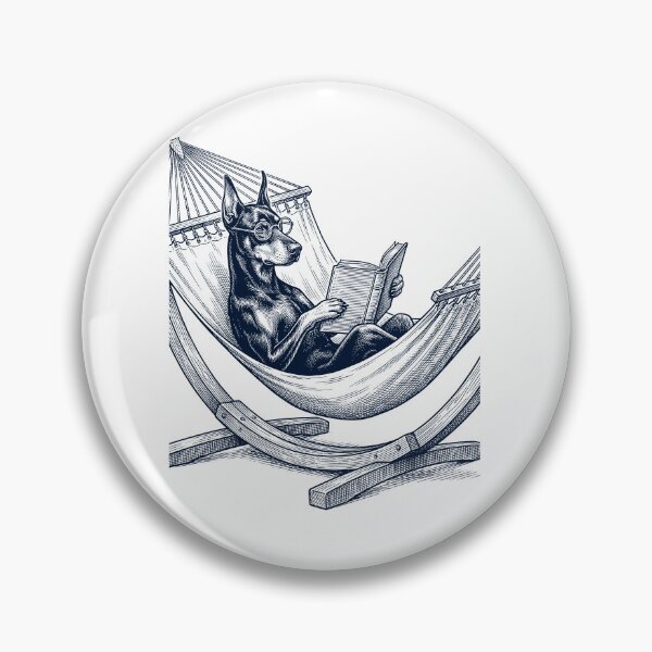 Item preview, Vintage Doberman Pinscher Reading Book Summer Hammock Dog Lover designed and sold by DoodleTortle.