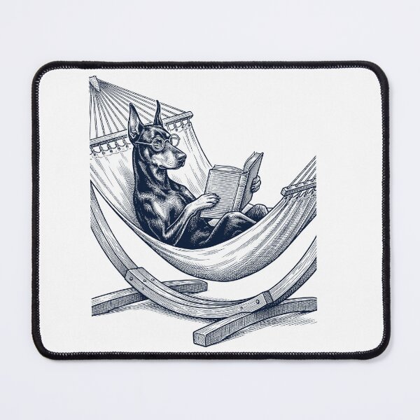 Item preview, Vintage Doberman Pinscher Reading Book Summer Hammock Dog Lover designed and sold by DoodleTortle.