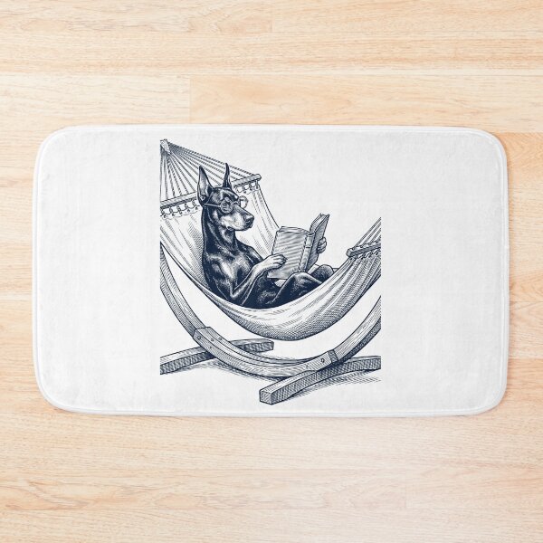 Item preview, Vintage Doberman Pinscher Reading Book Summer Hammock Dog Lover designed and sold by DoodleTortle.