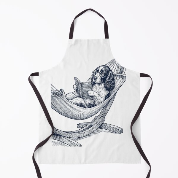 Item preview, Vintage English Springer Spaniel Reading Book Summer Hammock Dog Lover designed and sold by DoodleTortle.