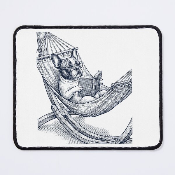 Item preview, Vintage French Bulldog Reading Book Summer Hammock Dog Lover designed and sold by DoodleTortle.