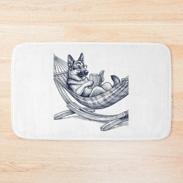 Item preview, Vintage German Shepherd Reading Book Summer Hammock Dog Lover designed and sold by DoodleTortle.