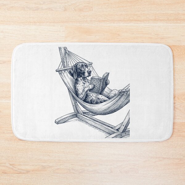Item preview, Vintage German Shorthaired Pointer Reading Book Summer Hammock Dog Lover designed and sold by DoodleTortle.