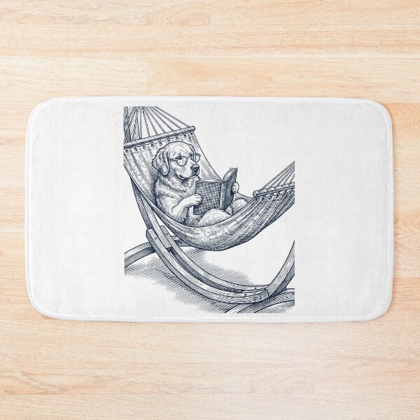Item preview, Vintage Golden Retriever Reading Book Summer Hammock Dog Lover designed and sold by DoodleTortle.