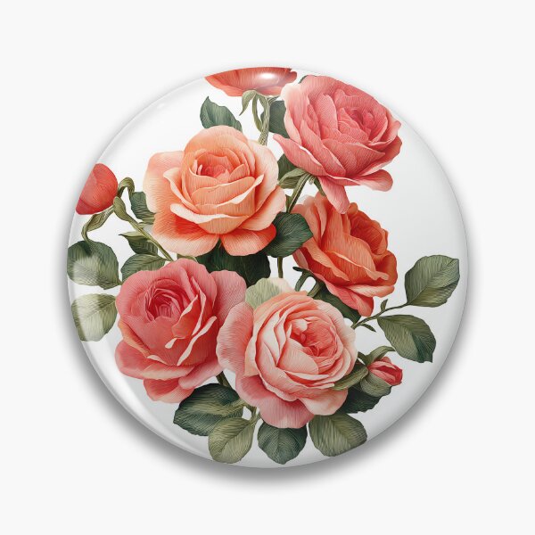 Item preview, Coral Peach Orange Rose Bouquet - Elegant Romantic Floral Art Print designed and sold by DesignArtist.ia.