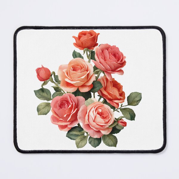 Item preview, Coral Peach Orange Rose Bouquet - Elegant Romantic Floral Art Print designed and sold by DesignArtist.ia.