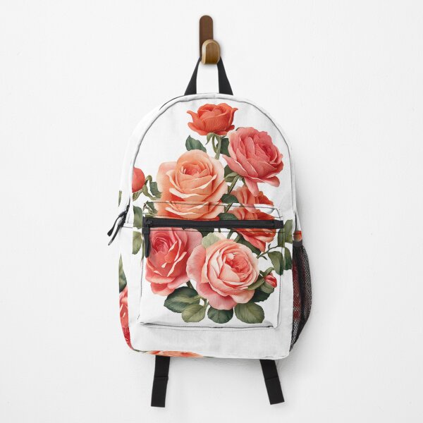 Item preview, Coral Peach Orange Rose Bouquet - Elegant Romantic Floral Art Print designed and sold by DesignArtist.ia.