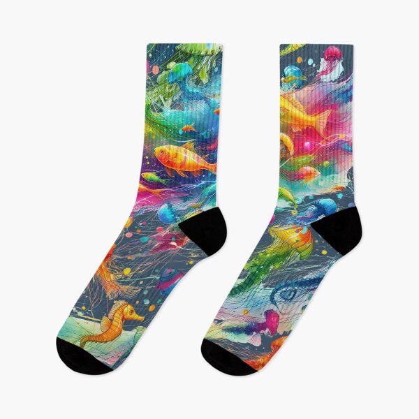 Item preview, Magnetic, colorful ocean chaos made of jellyfish, fish, and seahorses. designed and sold by Szpaku desart .