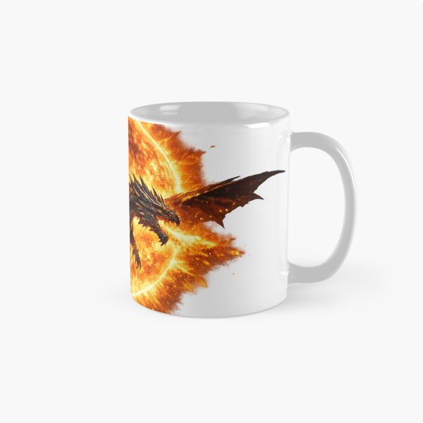 Item preview, Epic Fire Dragon Flying Across Blazing Magical Sun designed and sold by rajasekhark.
