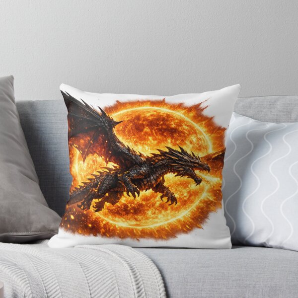 Item preview, Epic Fire Dragon Flying Across Blazing Magical Sun designed and sold by rajasekhark.