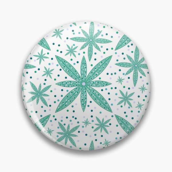 Item preview, Green flowers stars polka dots designed and sold by SuperFloofRes.