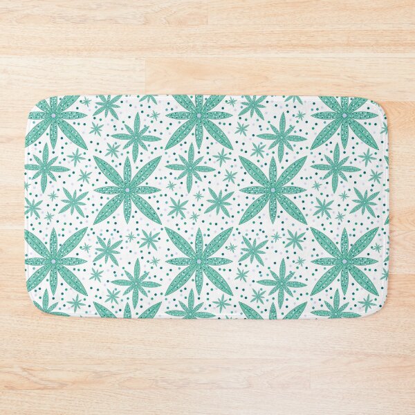 Item preview, Green flowers stars polka dots designed and sold by SuperFloofRes.
