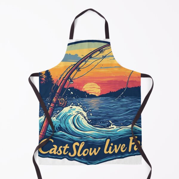 Item preview, Cast Slow Live Fast Retro Fishing Shirt | Vintage Sunset Angler Design designed and sold by tareankush.