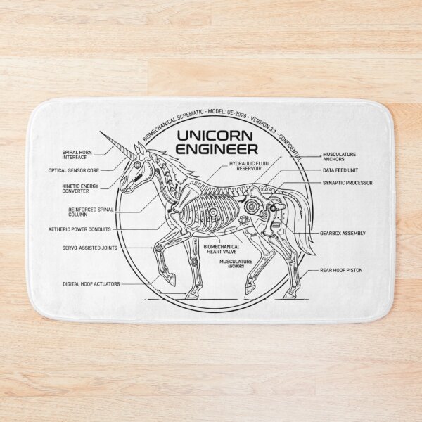 Item preview, Unicorn Technical Blueprint Art designed and sold by RDproject.