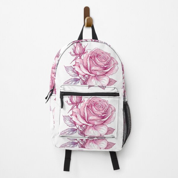 Item preview, Pink Rose with Bud and Leaves - Elegant Romantic Floral Art Print designed and sold by DesignArtist.ia.