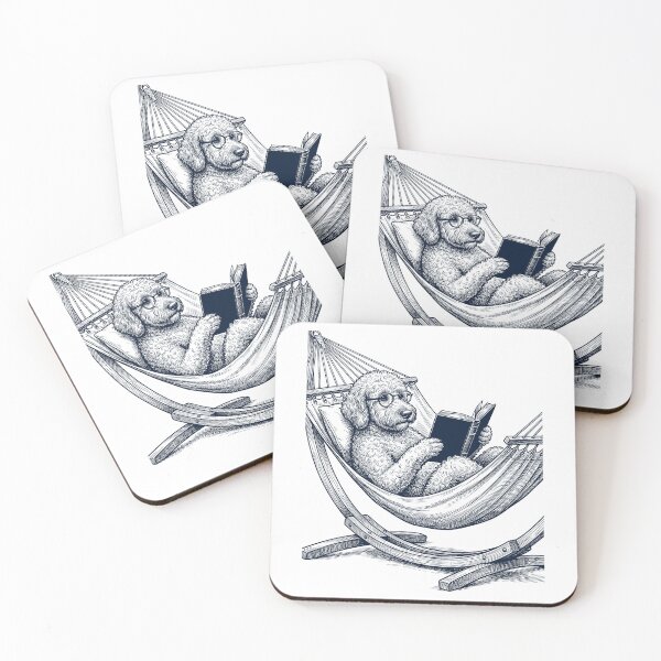Item preview, Vintage Goldendoodle Reading Book Summer Hammock Dog Lover designed and sold by DoodleTortle.