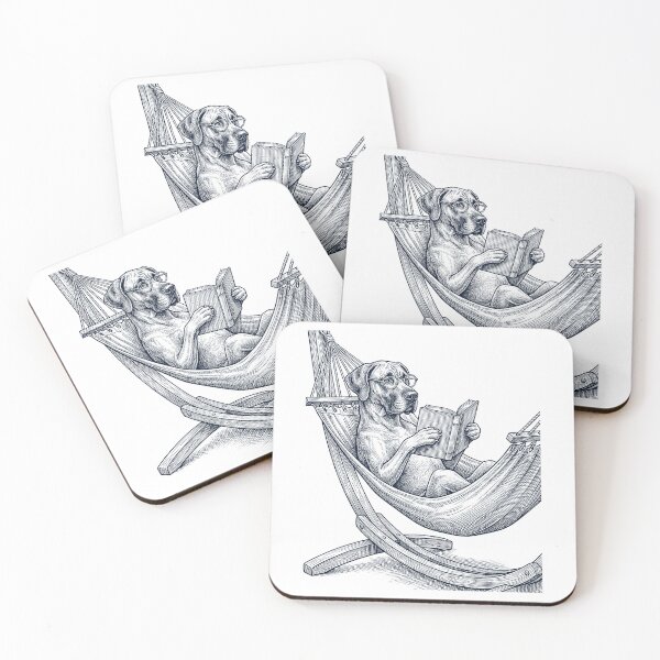 Item preview, Vintage Great Dane Reading Book Summer Hammock Dog Lover designed and sold by DoodleTortle.