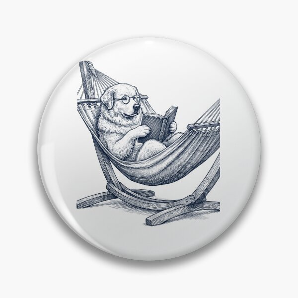 Item preview, Vintage Great Pyrenees Reading Book Summer Hammock Dog Lover designed and sold by DoodleTortle.