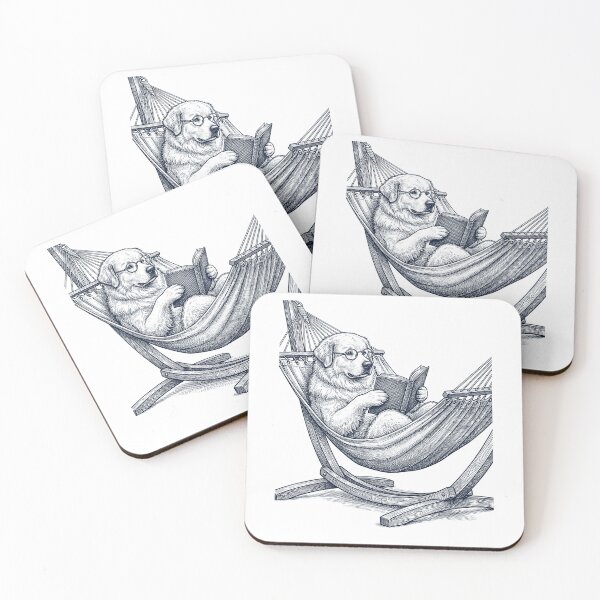 Item preview, Vintage Great Pyrenees Reading Book Summer Hammock Dog Lover designed and sold by DoodleTortle.