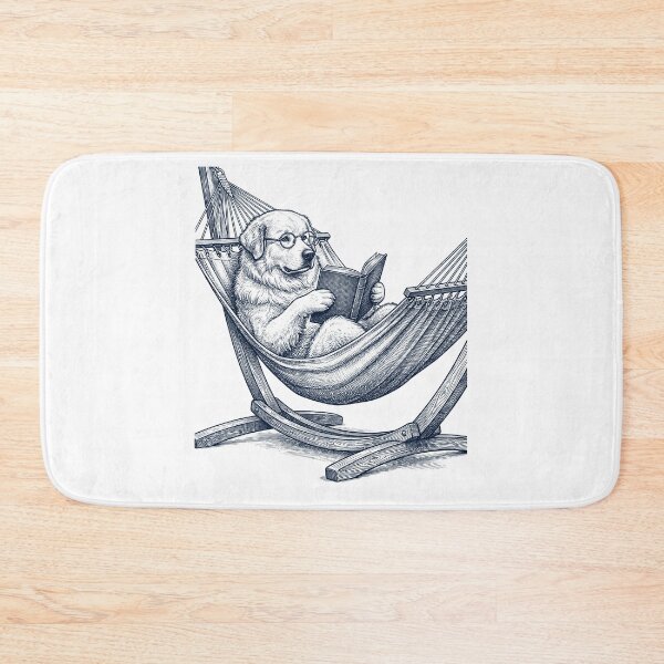 Item preview, Vintage Great Pyrenees Reading Book Summer Hammock Dog Lover designed and sold by DoodleTortle.