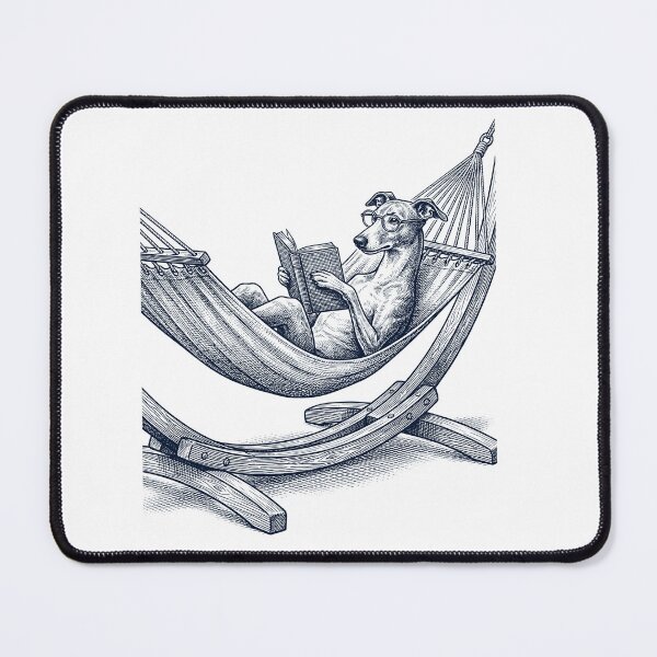 Item preview, Vintage Greyhound Reading Book Summer Hammock Dog Lover designed and sold by DoodleTortle.