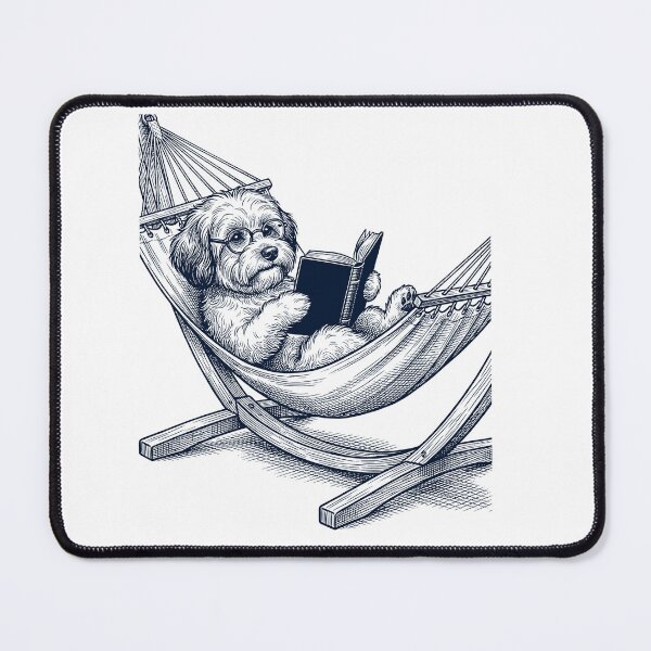 Item preview, Vintage Havanese Reading Book Summer Hammock Dog Lover designed and sold by DoodleTortle.