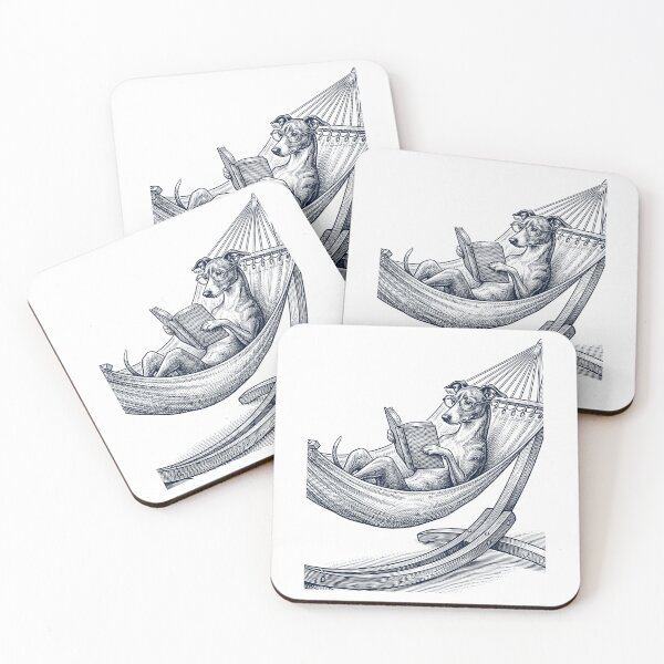 Item preview, Vintage Italian Greyhound Reading Book Summer Hammock Dog Lover designed and sold by DoodleTortle.