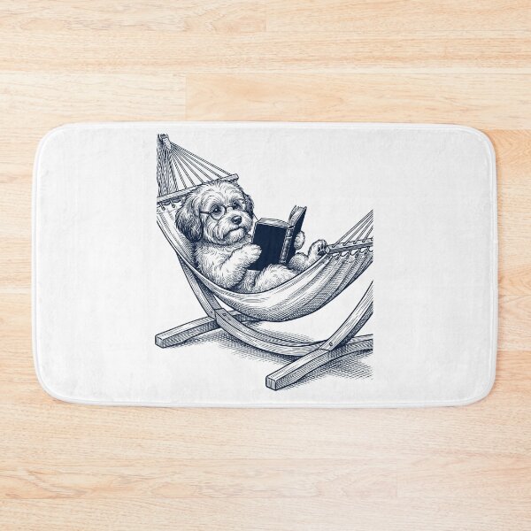 Item preview, Vintage Havanese Reading Book Summer Hammock Dog Lover designed and sold by DoodleTortle.
