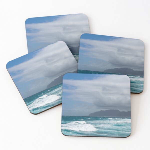 Item preview, Hawaiian Coastal Mountains - Rough Waters and Clearing Storm on Oahu North Shore designed and sold by Georgia Mizuleva.