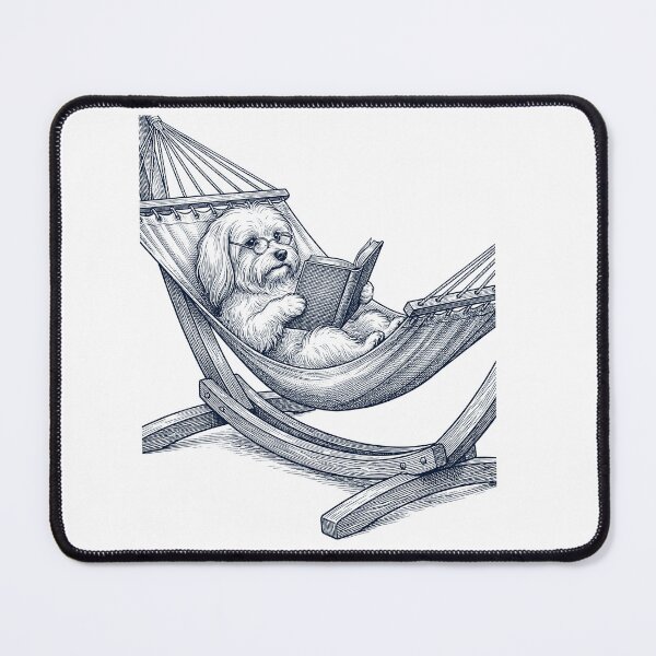Item preview, Vintage Maltese Reading Book Summer Hammock Dog Lover designed and sold by DoodleTortle.