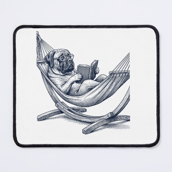 Item preview, Vintage Mastiff Reading Book Summer Hammock Dog Lover designed and sold by DoodleTortle.