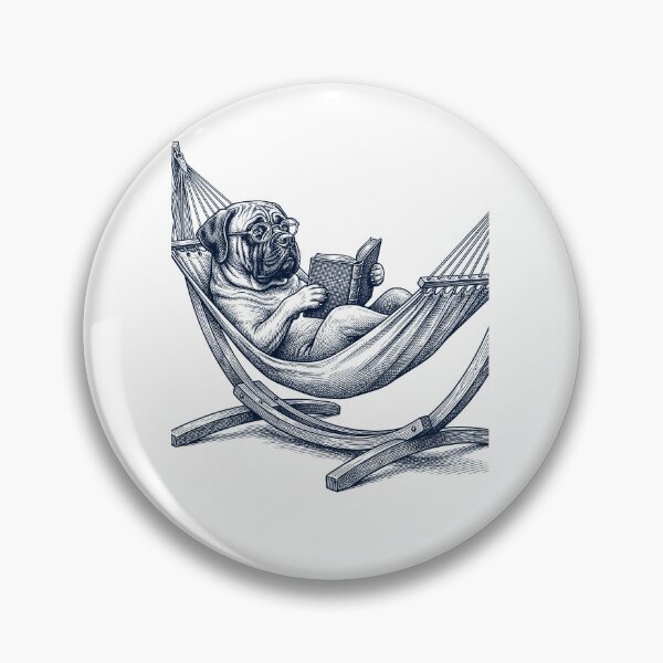 Item preview, Vintage Mastiff Reading Book Summer Hammock Dog Lover designed and sold by DoodleTortle.