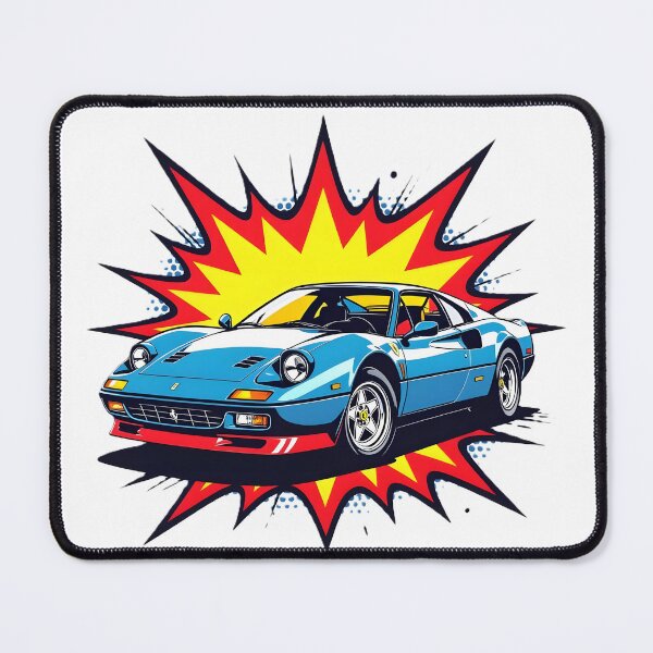 Item preview, Retro Blue Ferrari Pop Art Comic Style Illustration designed and sold by rgagliardi2017.