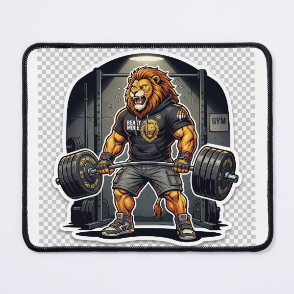 Item preview, Gym Lion Sticker designed and sold by ArtNestStudio24.