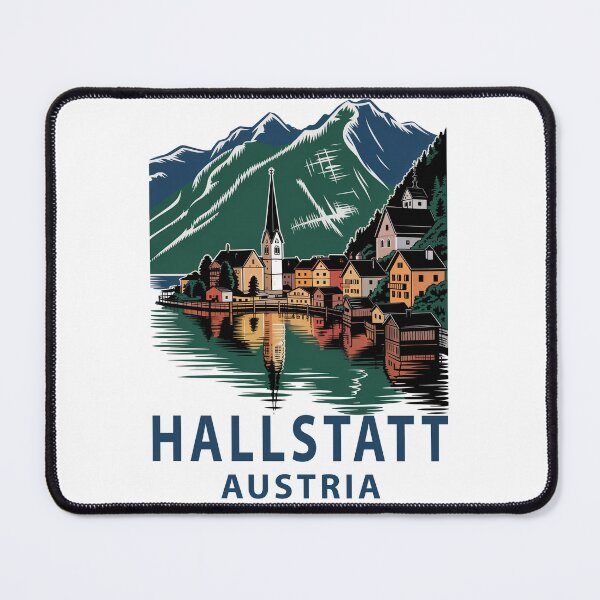 Item preview, Copy of Hallstatt Austria sticker - Alpine Village Lake Travel Design designed and sold by pod24.
