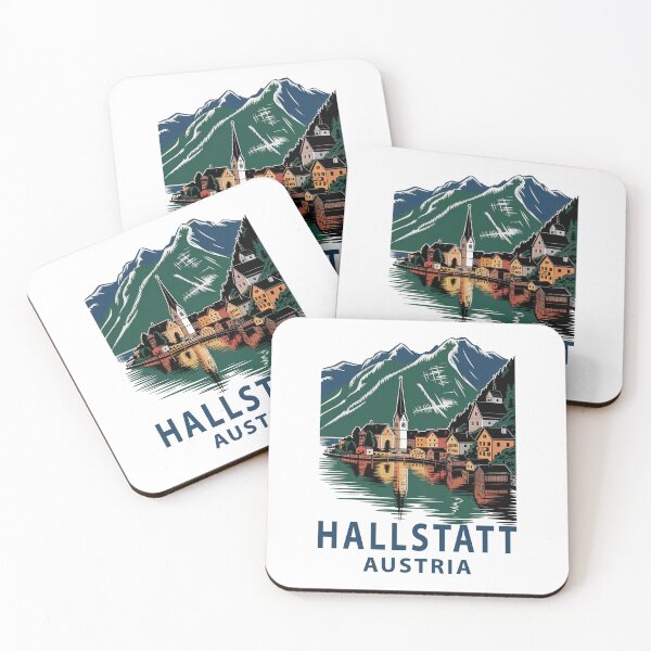 Item preview, Copy of Hallstatt Austria sticker - Alpine Village Lake Travel Design designed and sold by pod24.